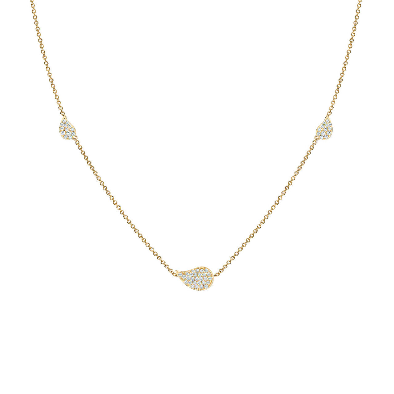 bijoux birks petale yellow gold and diamond station necklace image number 0