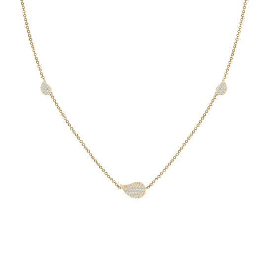 bijoux birks petale yellow gold and diamond station necklace image number 0