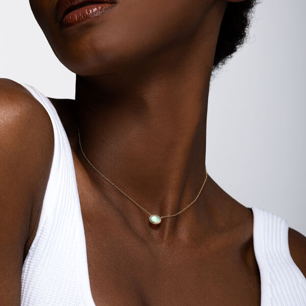 Pendentif or jaune et opale