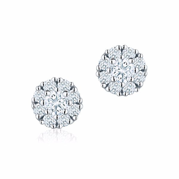 Boucles d’oreilles rondes serties de petits diamants pour bébés