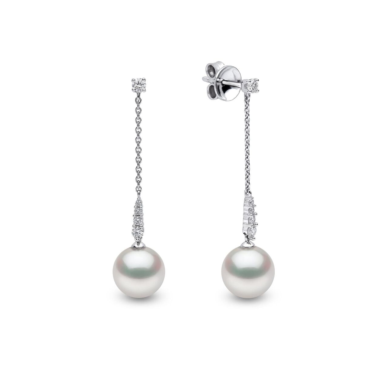 yoko london trend white gold pearl diamond drop earrings qye2022 701 front side image number 2