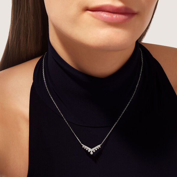 Josephine Aigrette White Gold and Diamond Pendant