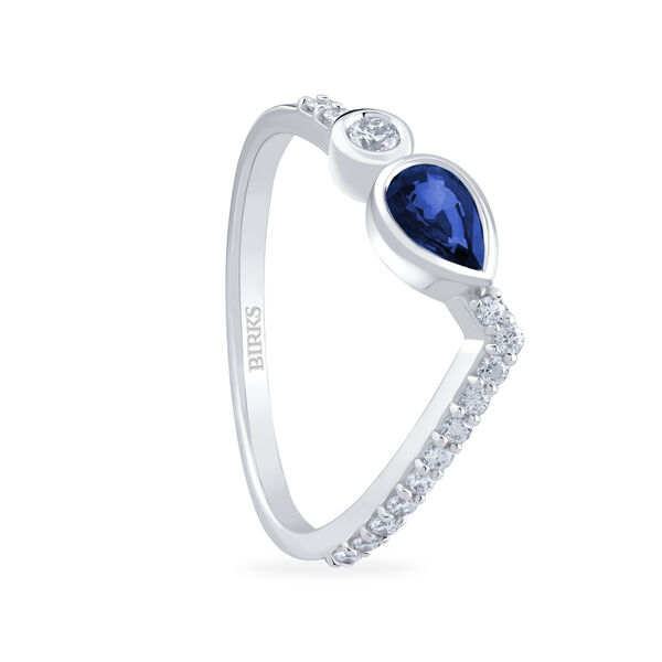 Bague chevron en saphir et diamants