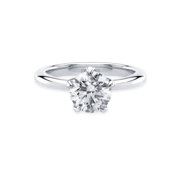 Bague de fiançailles à diamant solitaire rond