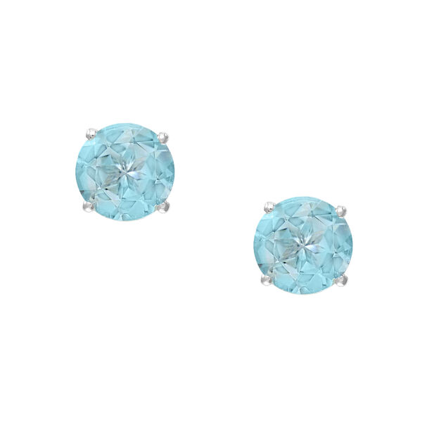Boucles d’oreilles sur clou aigue-marine en or blanc