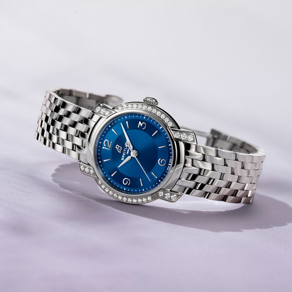 Lady Premier 32 mm SuperQuartz en acier inoxydable et diamants