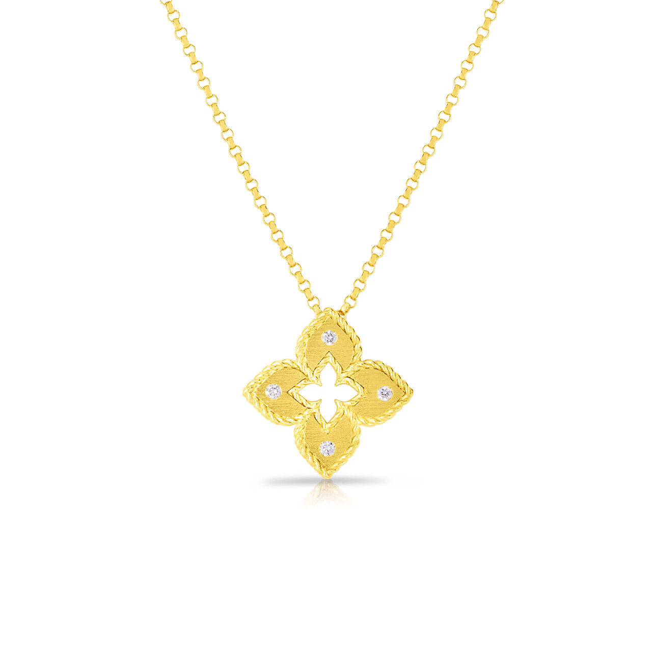 Venetian Princess Yellow Gold and Diamond Pendant Necklace image number 0