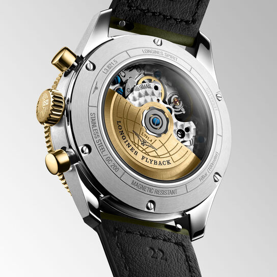 longines spirit flyback automatic chronograph 42 mm stainless steel and yellow gold L3.821.5.53.2 image number 3