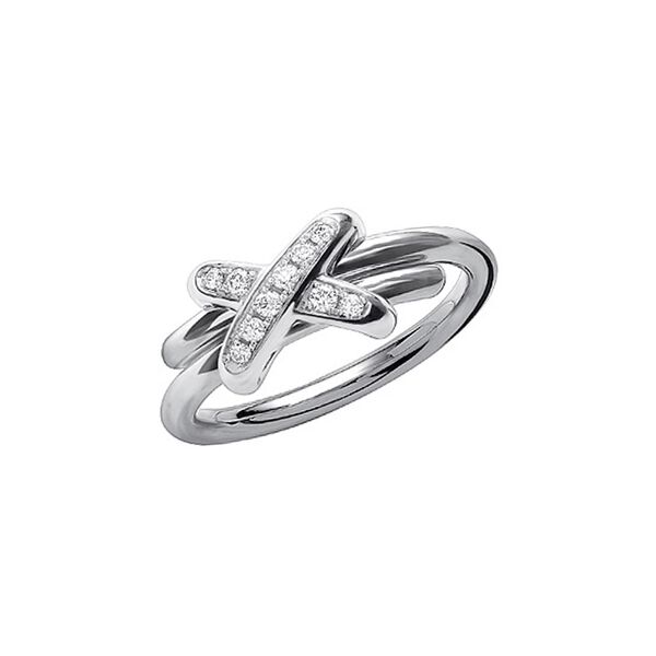 Bague large Jeux de Liens en or blanc et diamants