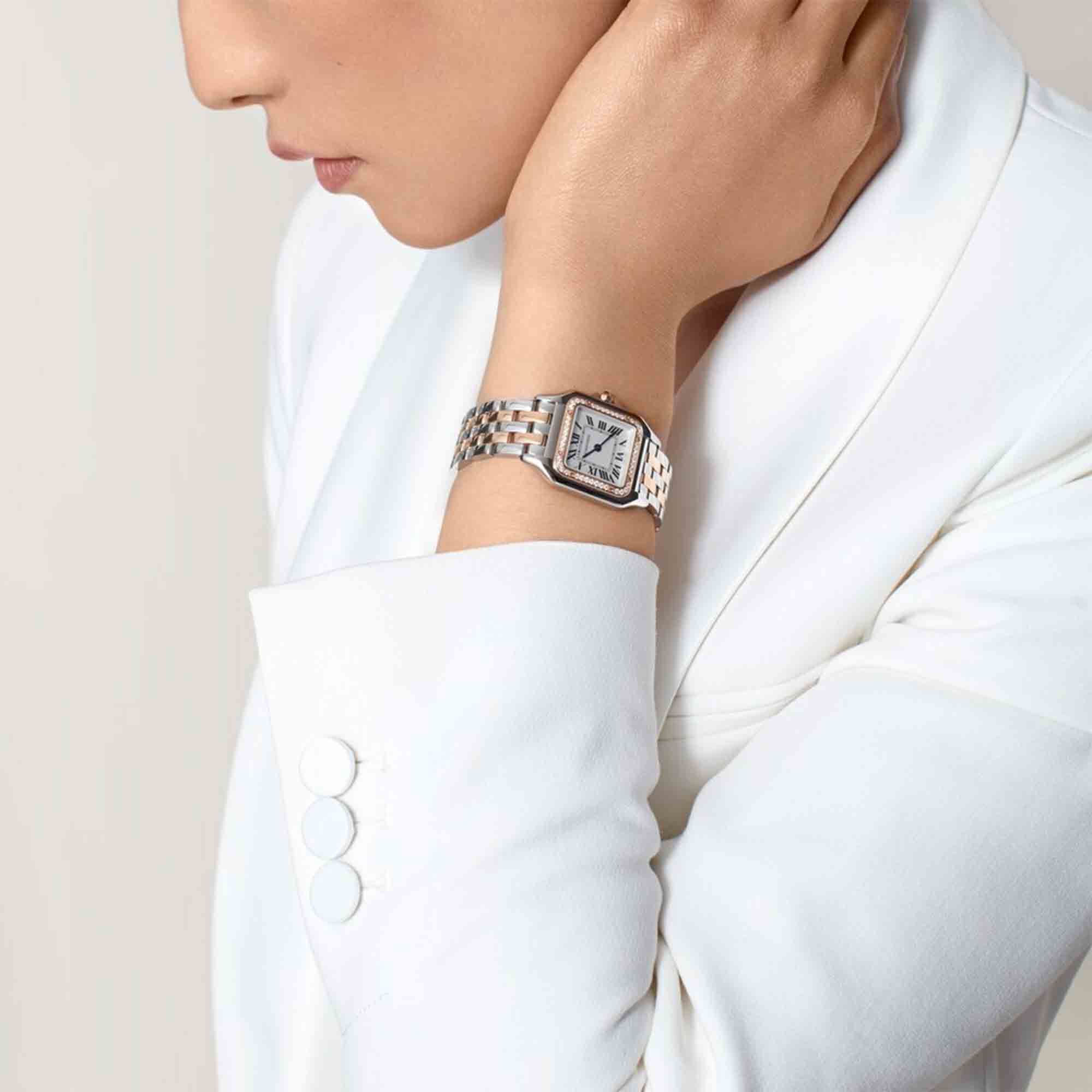 Panthère de cartier watch medium top model yellow gold and steel