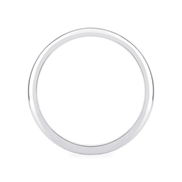 White Gold Wedding Band with Sapphire Accent