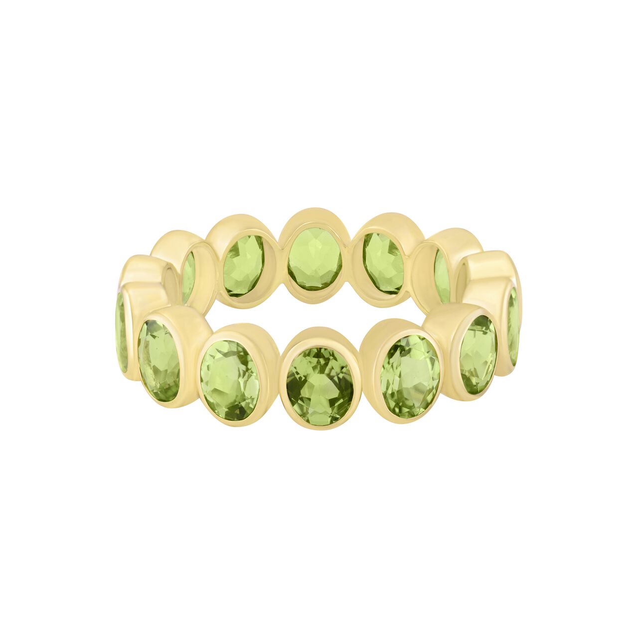 Oval Peridot Bezel Eternity Ring image number 0