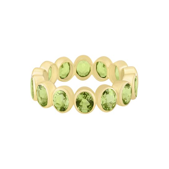 Oval Peridot Bezel Eternity Ring image number 0