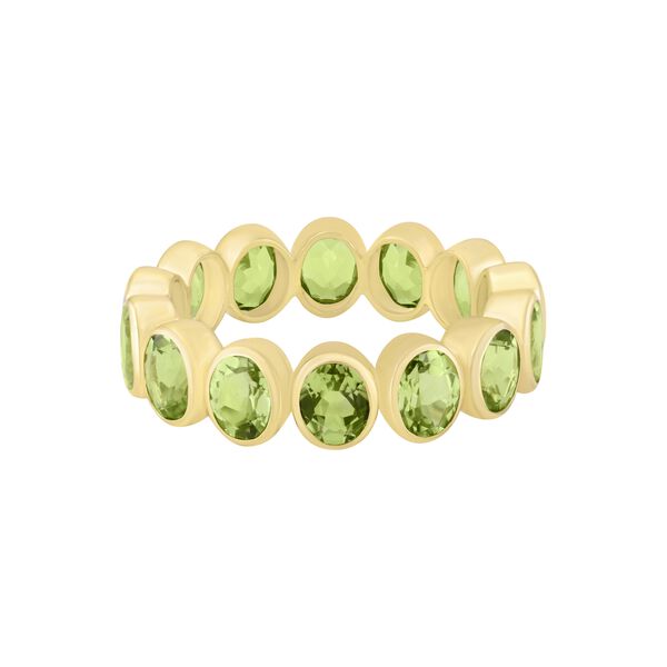 Oval Peridot Bezel Eternity Ring