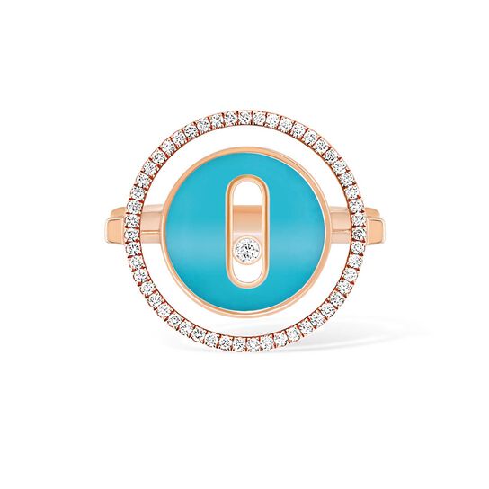 Messika Lucky Move Small Rose Gold Turquoise & Diamond  Pav&eacute; Ring 12098 PG image number 0
