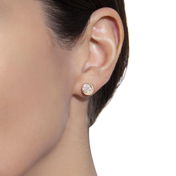 Boucles d'oreilles clous Luce en or rose avec diamants