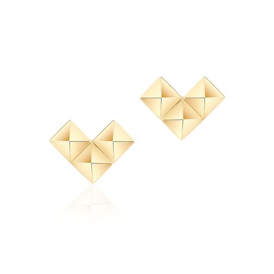 bijoux birks rock pearl yellow gold pixel stud earrings image number 0