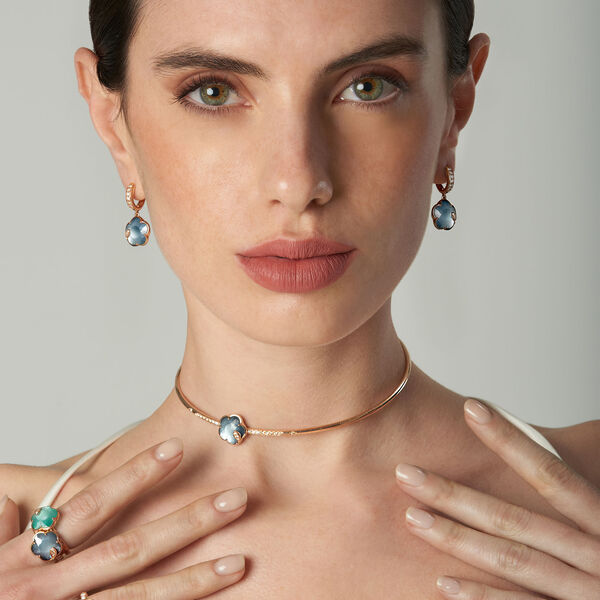 Petit Joli Lunaire Rose Gold, Lunar Night and Diamond Drop Earrings