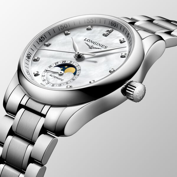 Master Collection Automatic Moonphase 34 mm Stainless Steel & Diamond