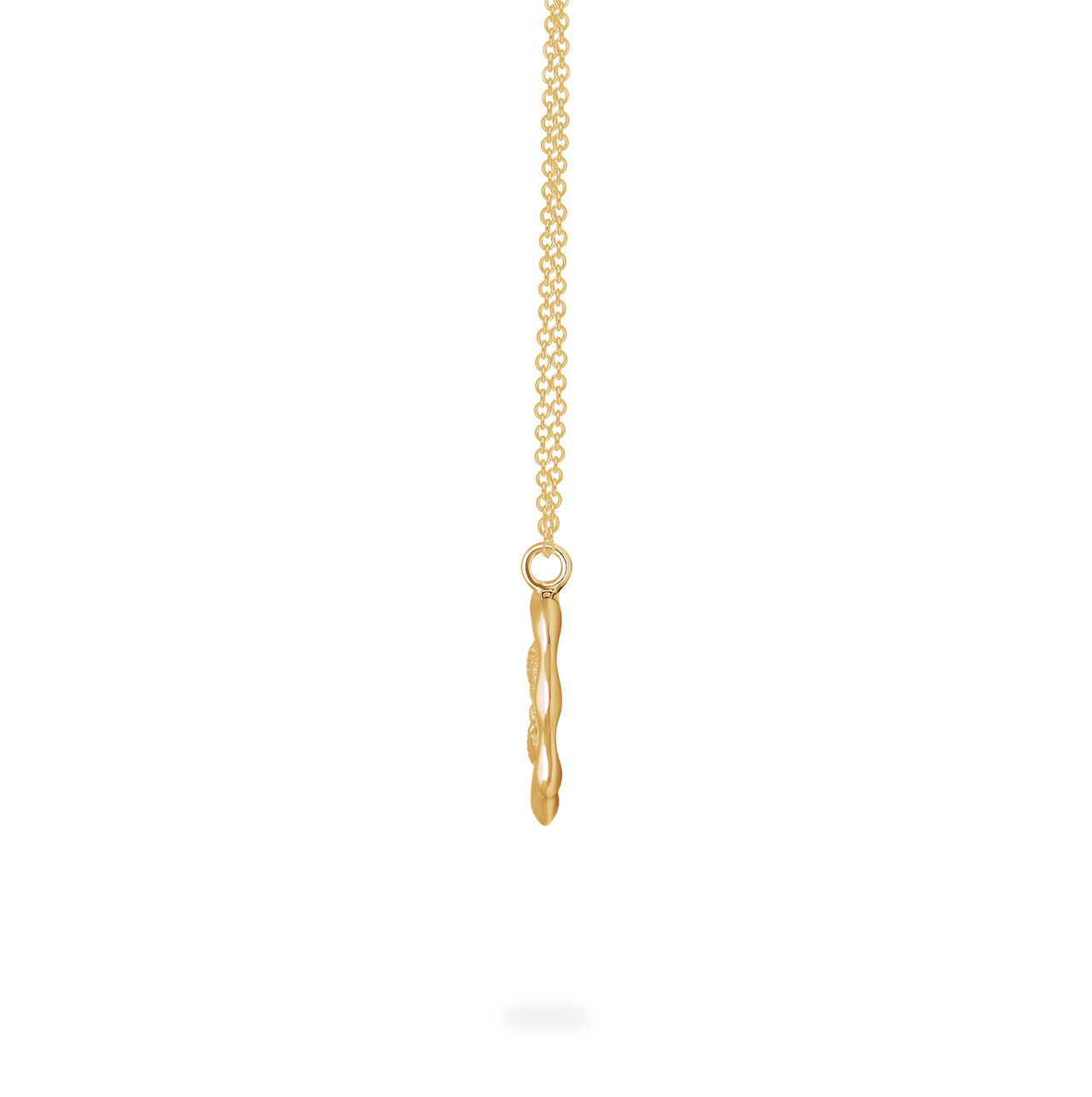 Pisces Zodiac Sign Yellow Gold Pendant Side image number 2