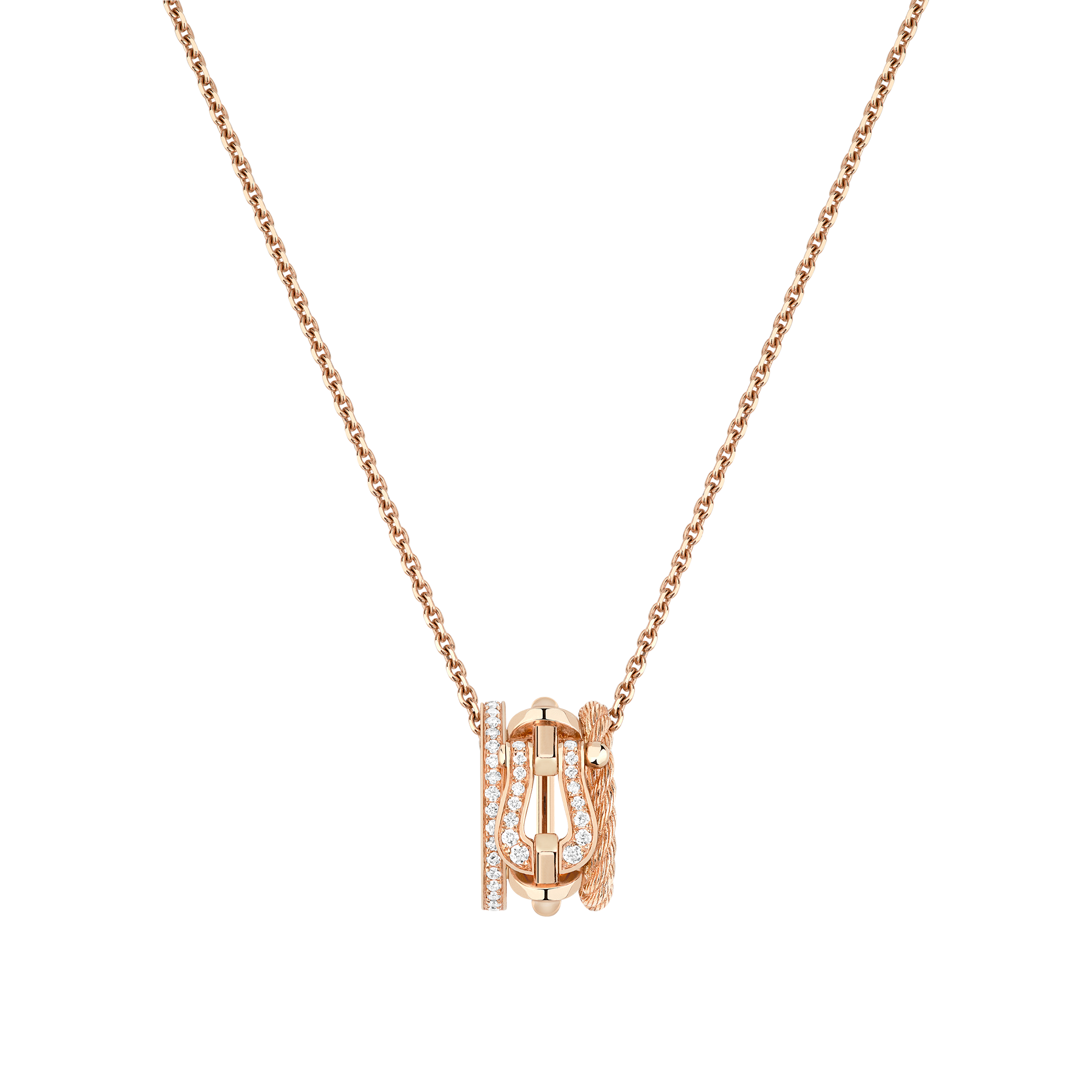 Force 10 Rise Small Rose Gold and Diamond Pavé Pendant