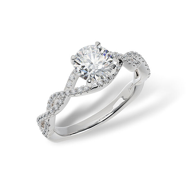 Round Solitaire Diamond Engagement Ring With Twisted Band