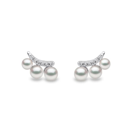 yoko london sleek white gold 3 pearl diamond climbers earrings qye2224 7x front image number 0