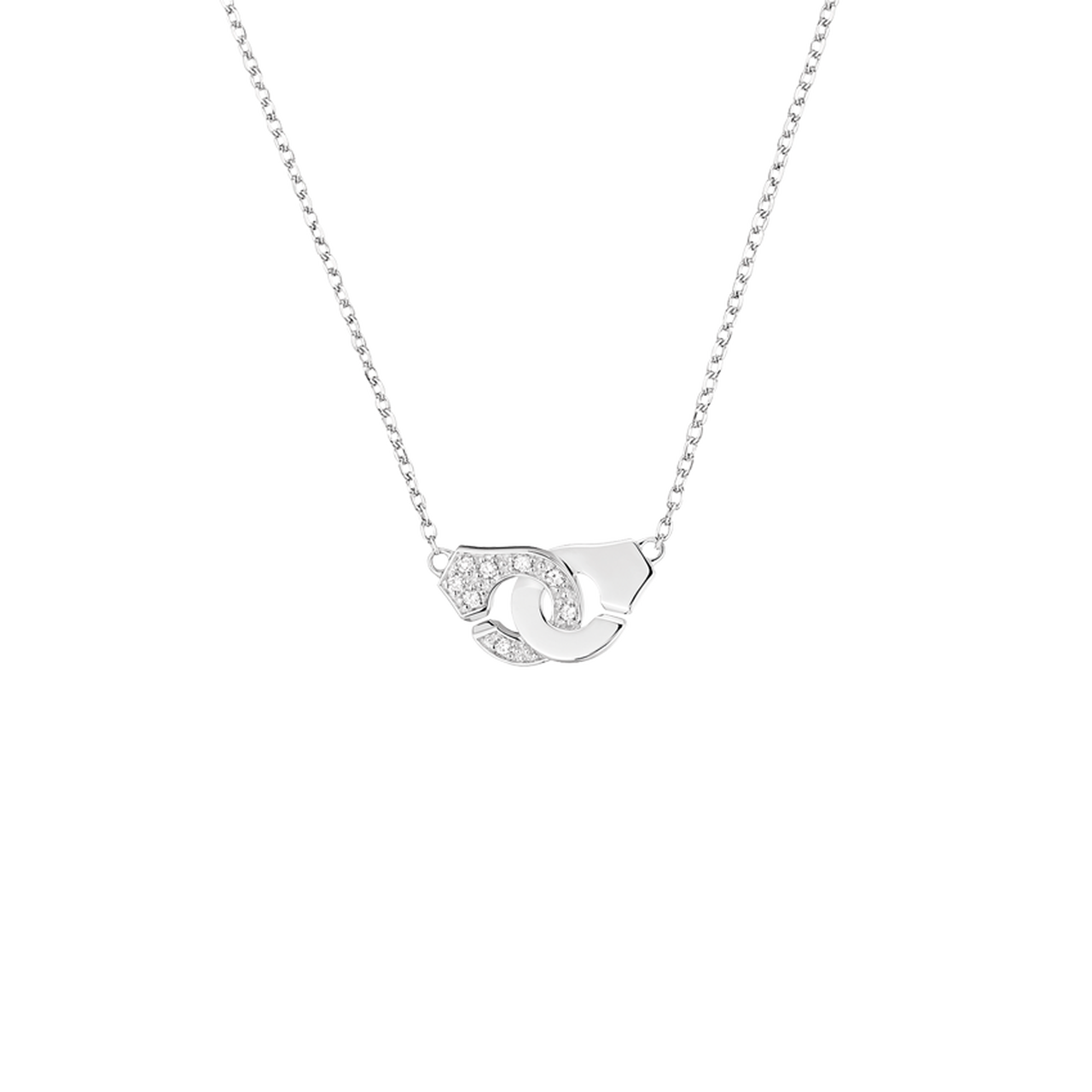 Dinh Van Menottes R8 White Gold and Diamond Pavé Necklace 601212 Front image number 0
