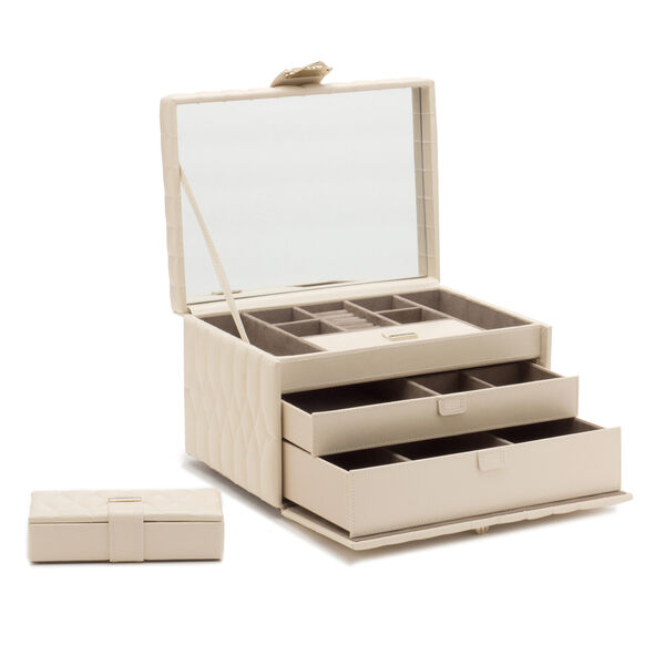 Coffret à bijoux Caroline ivoire, modèle moyen