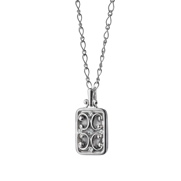 Gate Lockets Silver and White Sapphire Pendant