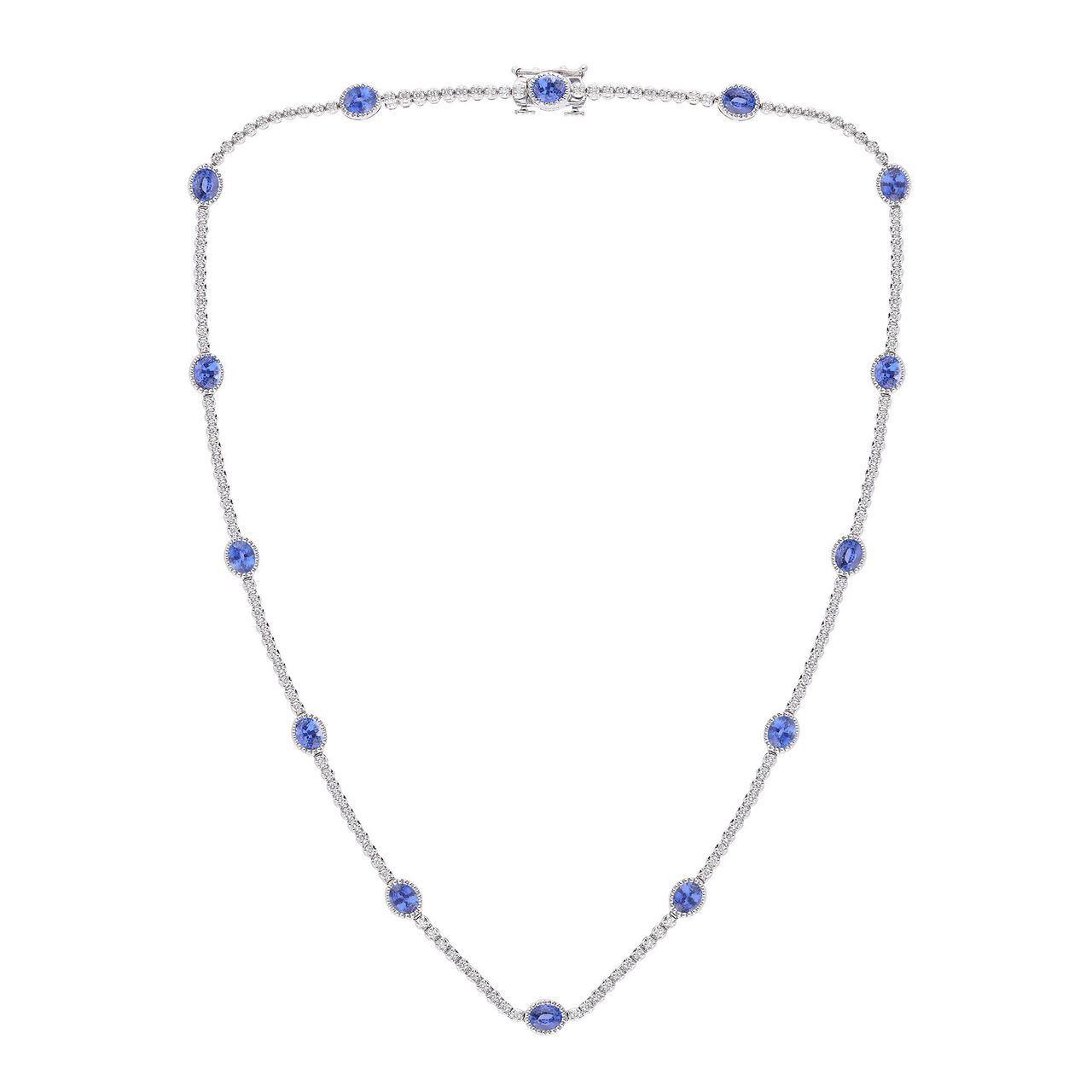 maison birks salon blue sapphire linked necklace ssg04574n 8s front full image number 1