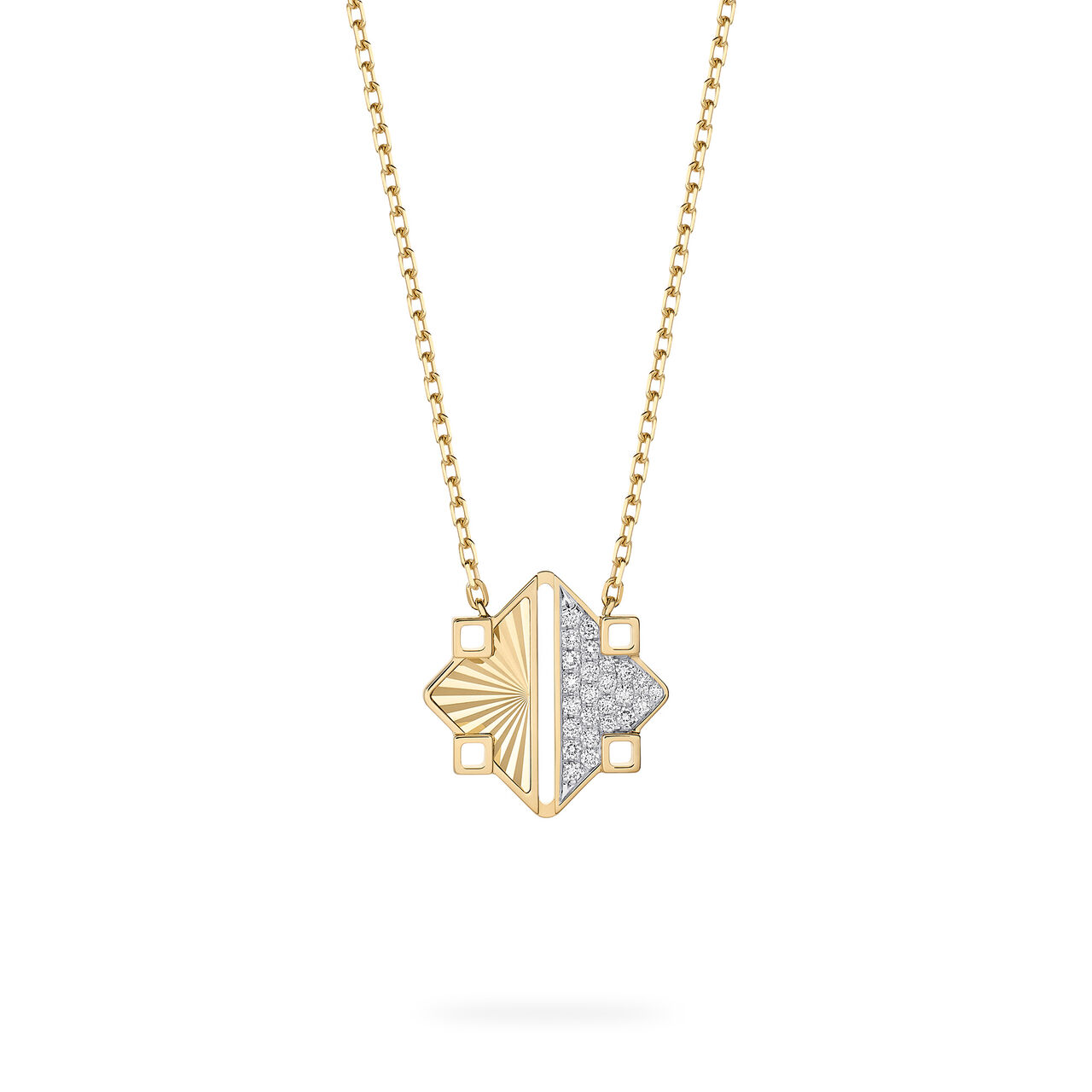 Birks Muse Guilloché Yellow Gold and Diamond Pendant, Medium 450018472670 image number 0