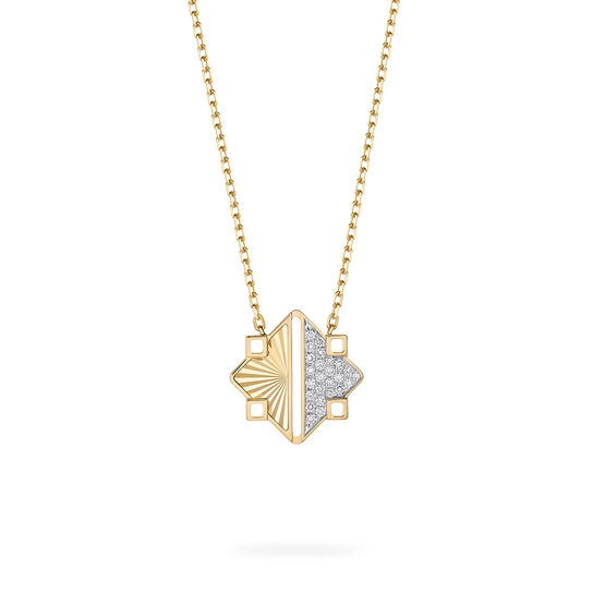 Birks Muse Guilloché Yellow Gold and Diamond Pendant, Medium 450018472670 image number 0