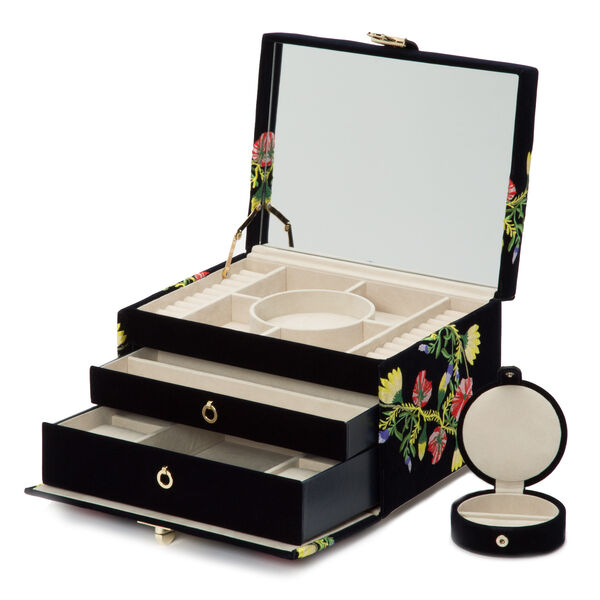 Coffret à bijoux Zoe bleu indigo, modèle moyen