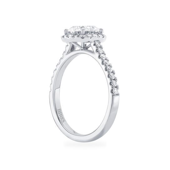 bijoux birks rosee du matin cushion cut diamond engagement ring with halo and pave band image number 1