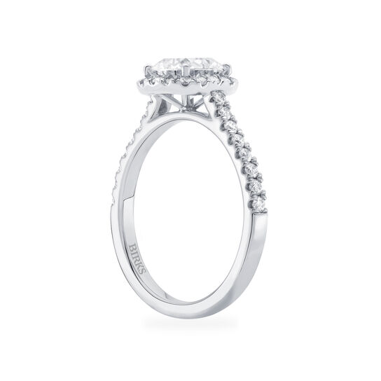 bijoux birks rosee du matin cushion cut diamond engagement ring with halo and pave band image number 2