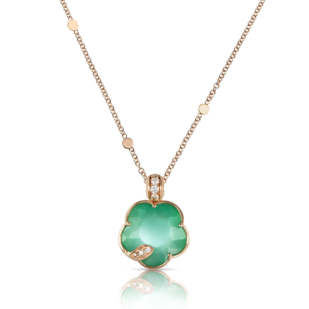 Pasquale Bruni pendentif Petit Joli Lunaire en or rose avec pierre de jardin lunaire et diamants image number 0