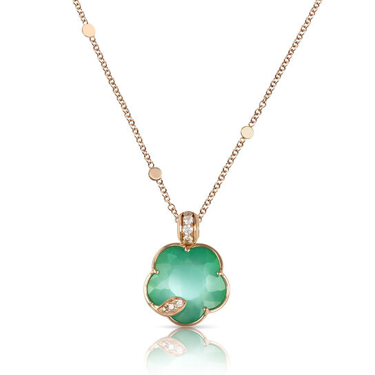 Pasquale Bruni pendentif Petit Joli Lunaire en or rose avec pierre de jardin lunaire et diamants image number 0