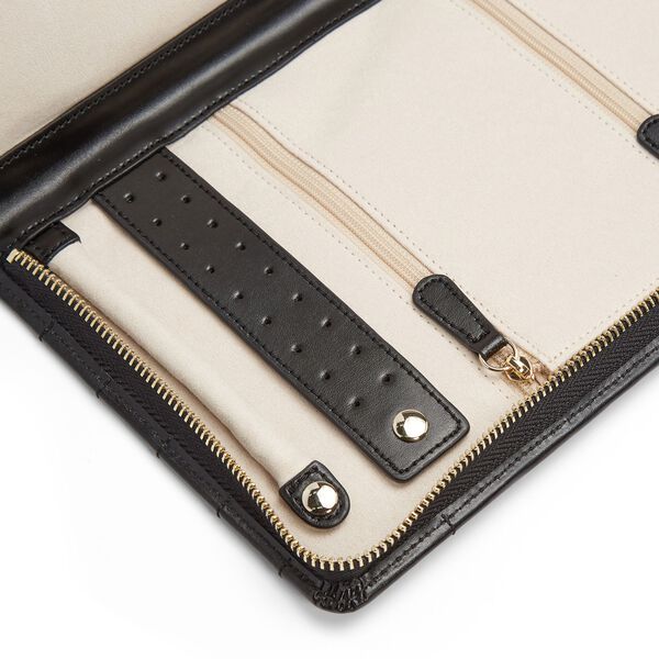 Portefeuille à bijoux Caroline noir, grand modèle 