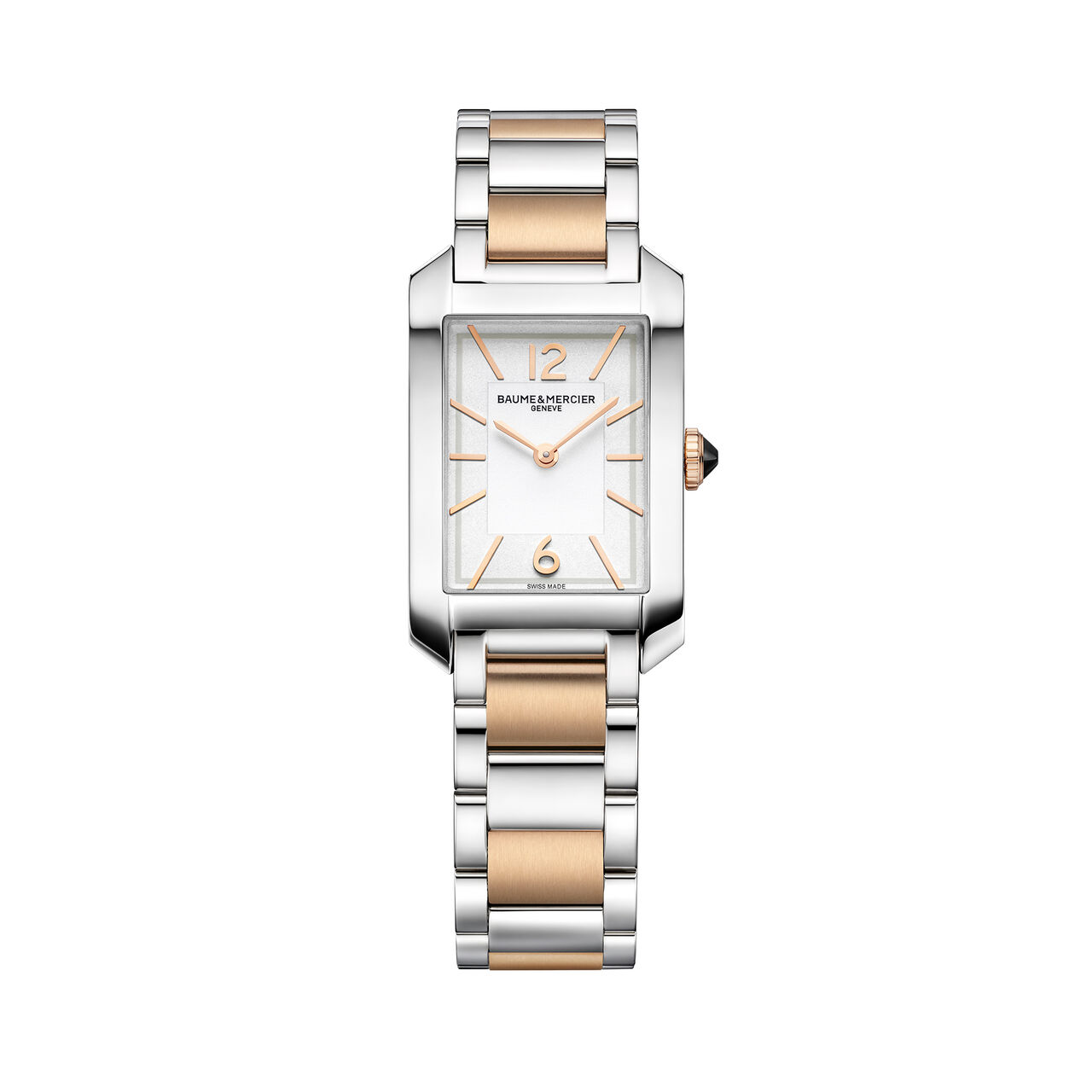 Baume & Mercier Hampton 35 x 22 mm quartz en acier inoxydable et plaquage en or rose image number 0