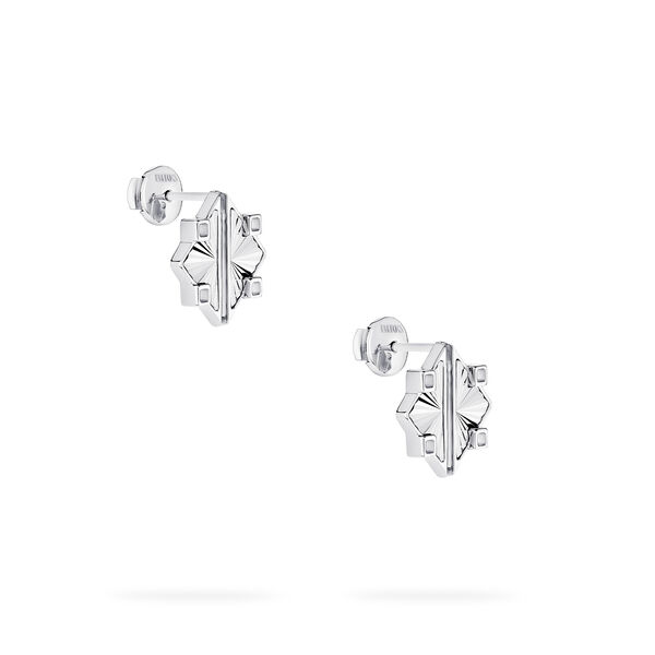 Guilloché Sterling Silver Earrings, Small