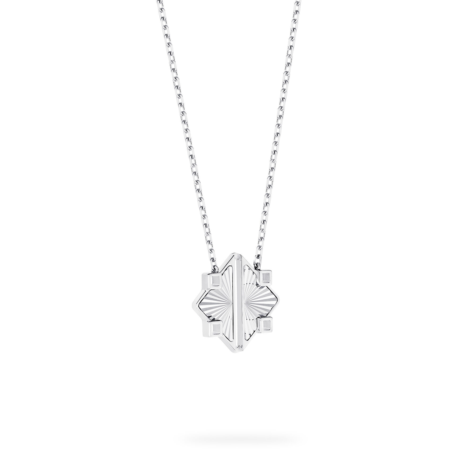 Guilloché Sterling Silver Pendant, Medium
