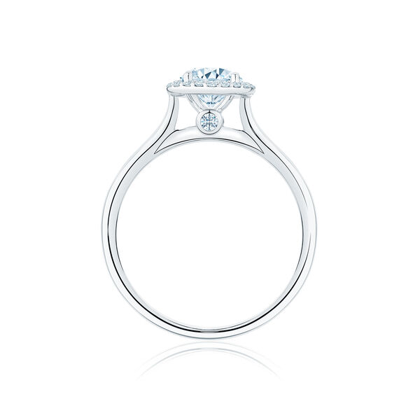 Round Solitaire Diamond Engagement Ring With Single Halo