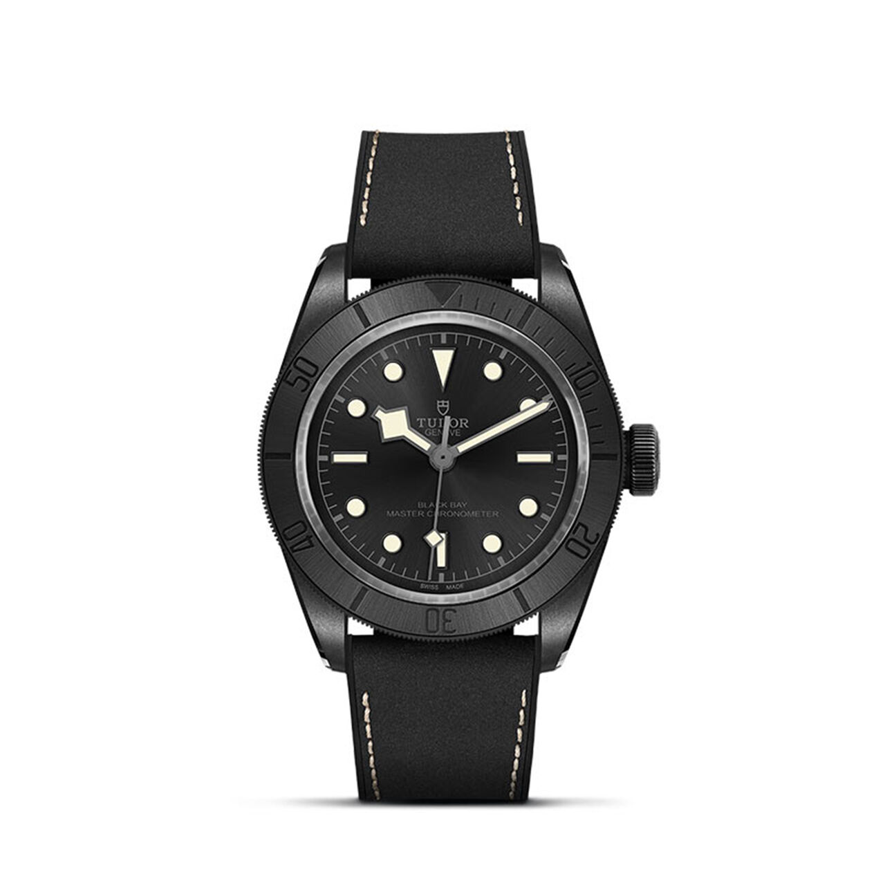 Tudor Black Bay Ceramic 41MM Ceramic Case^ Black Leather and Rubber Strap image number 0