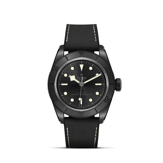 Tudor Black Bay Ceramic 41MM Ceramic Case^ Black Leather and Rubber Strap image number 0
