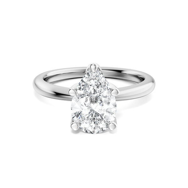Pear-Cut Solitaire Diamond Engagement Ring in Platinum