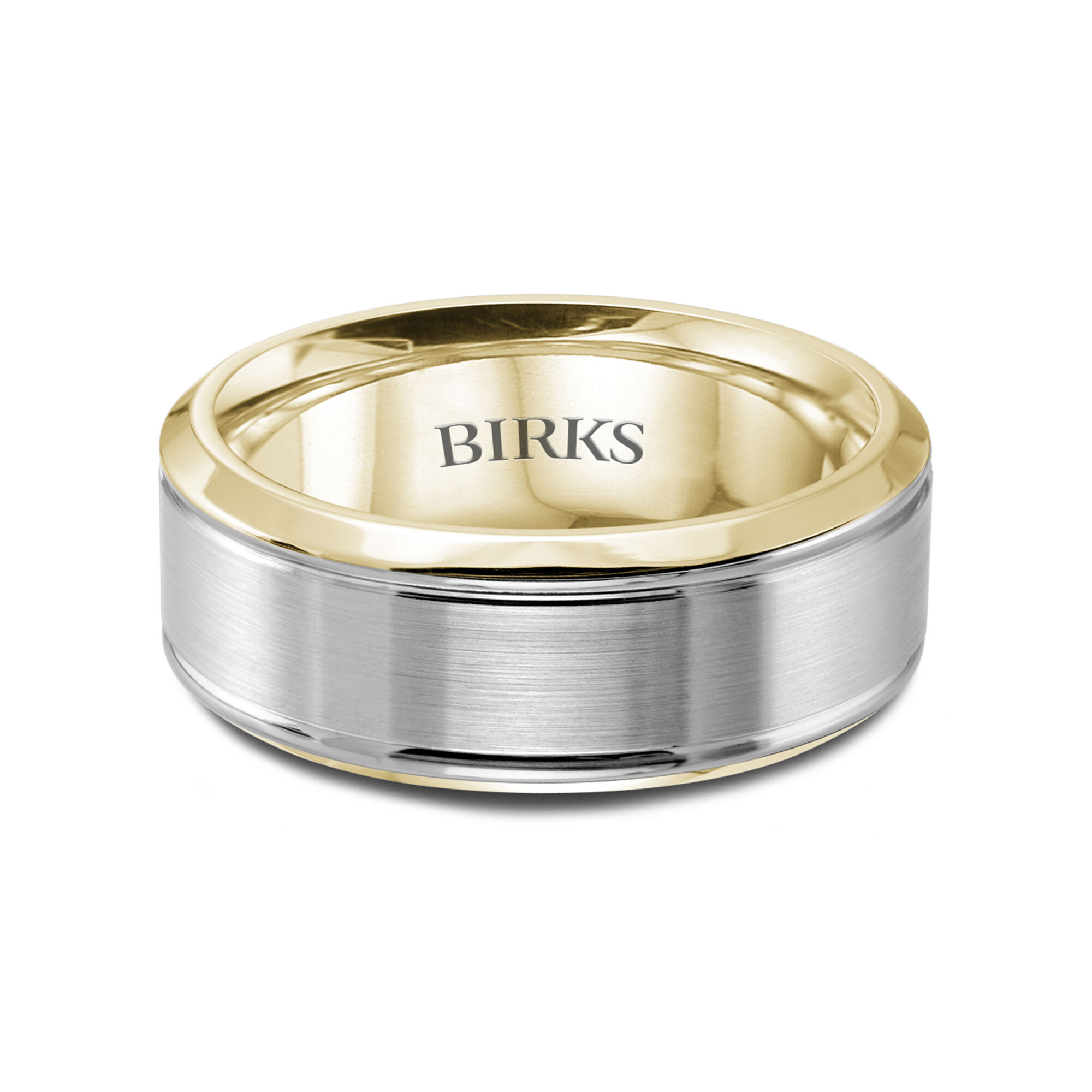Platinum and yellow gold wedding band sale