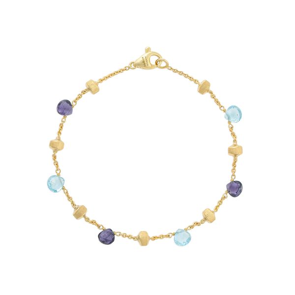 Bracelet Paradise en or jaune avec iolite et topaze bleue