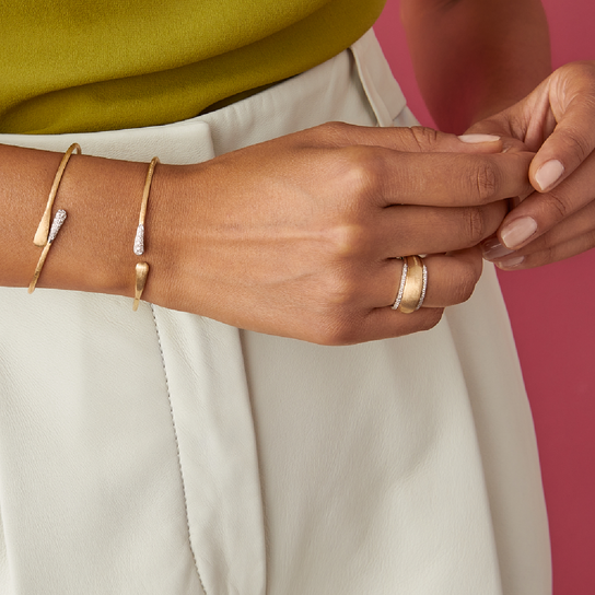 Marco Bicego Lucia Yellow Gold Diamond Bracelet On Model image number 1