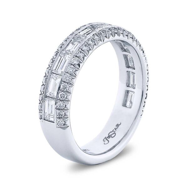 Emerald-Cut Channel-Set Diamond Wedding Band